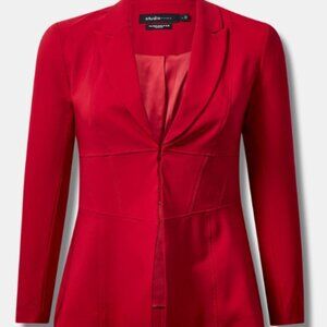 Studio corset blazer, Worn once, Size 2 Red Torrid